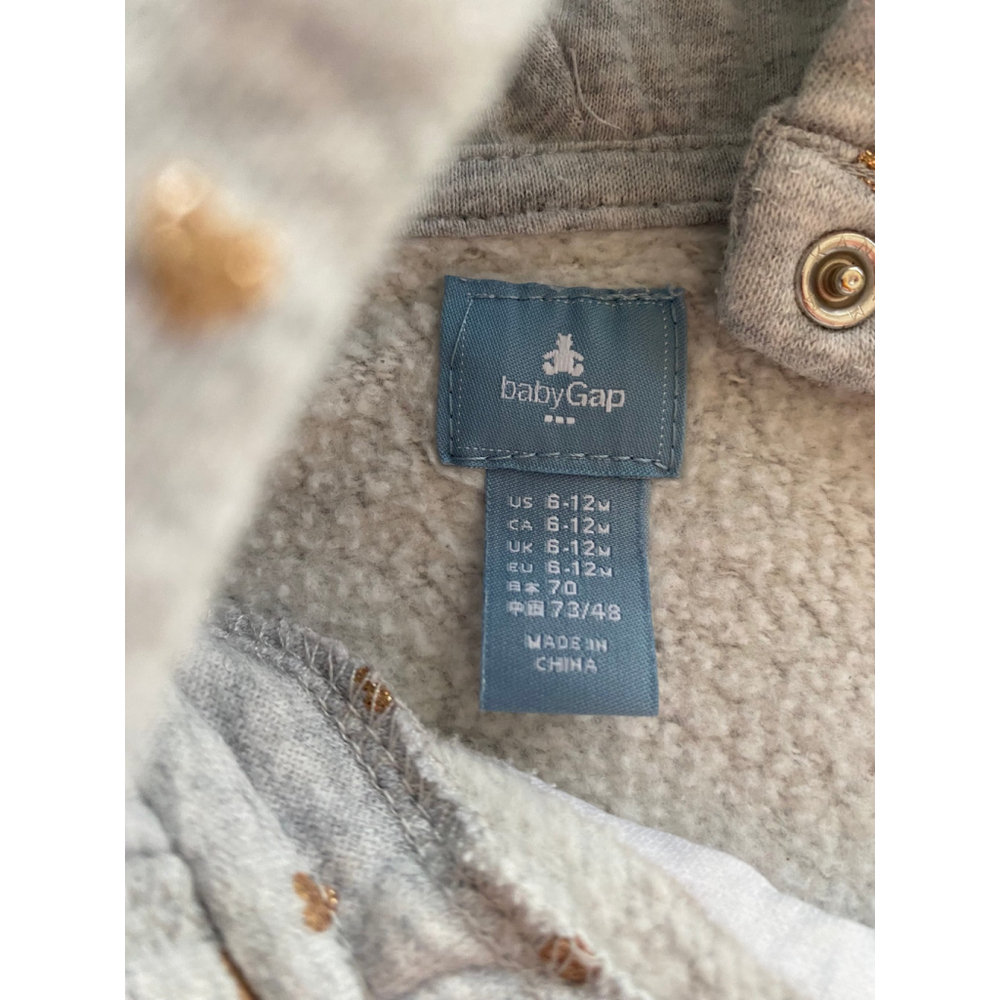 Baby Gap Jumpsuit 6-12m Grey and Gold - Picture 4 of 6